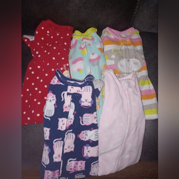 10 Sets Carter's Fleece Footie Pajamas - Picture 2 of 2